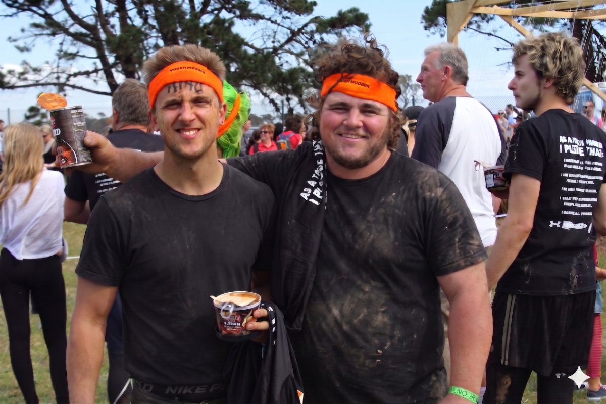The two of us, somewhere muddy, a long time ago.